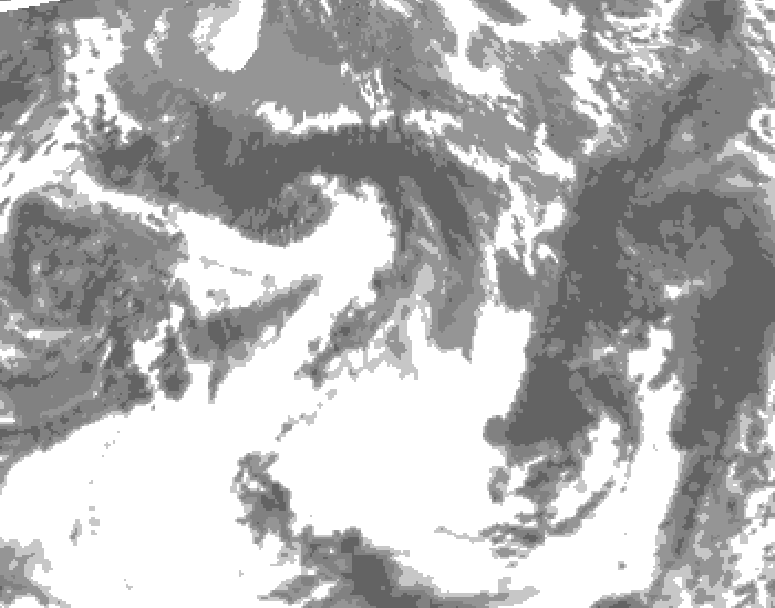 GDPS total cloud 216 hour forecast chart for Canada based on 2025/05/22 1200Z data