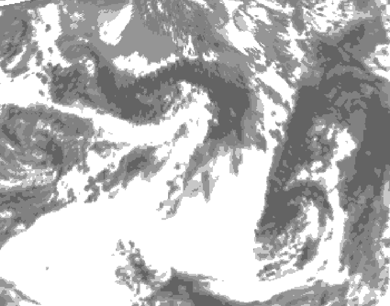 GDPS total cloud 222 hour forecast chart for Canada based on 2025/05/22 1200Z data
