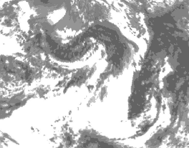 GDPS total cloud 228 hour forecast chart for Canada based on 2025/05/22 1200Z data
