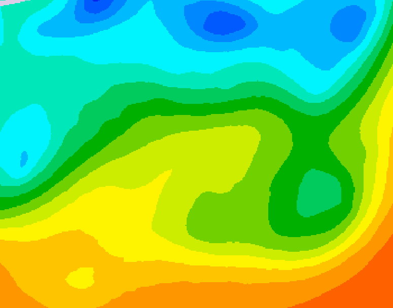 GDPS 500 millibar geopotential height 048 hour forecast chart for Canada based on 2025/05/23 0000Z data