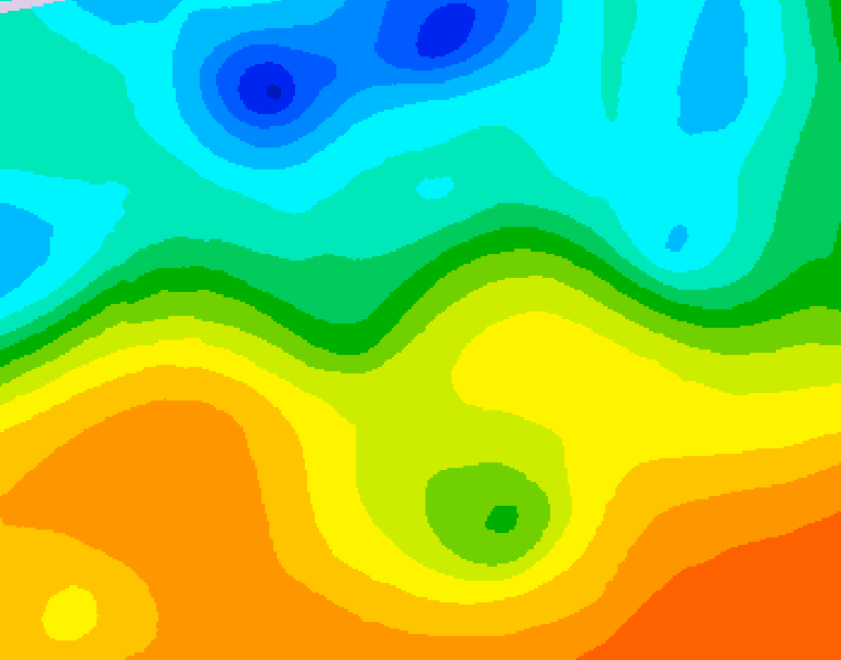 GDPS 500 millibar geopotential height 132 hour forecast chart for Canada based on 2025/05/23 0000Z data