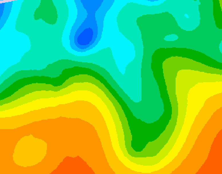 GDPS 500 millibar geopotential height 180 hour forecast chart for Canada based on 2025/05/23 0000Z data
