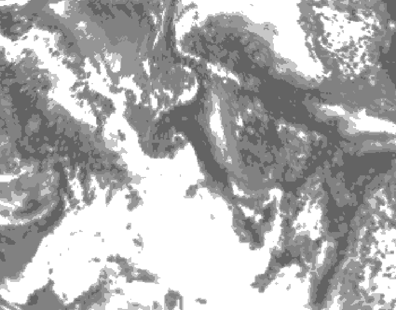 GDPS total cloud 204 hour forecast chart for Canada based on 2025/05/23 0000Z data