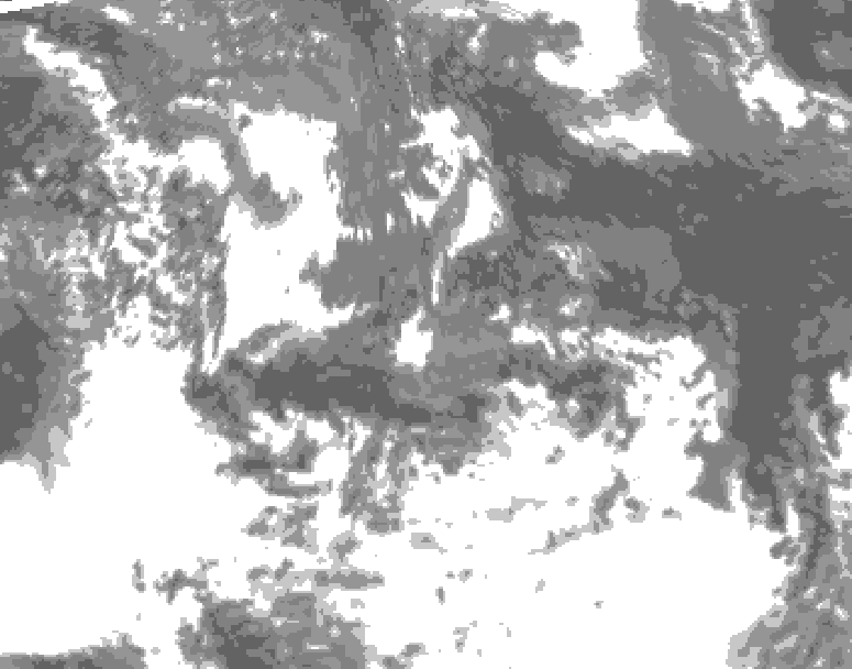 GDPS total cloud 240 hour forecast chart for Canada based on 2025/05/23 0000Z data