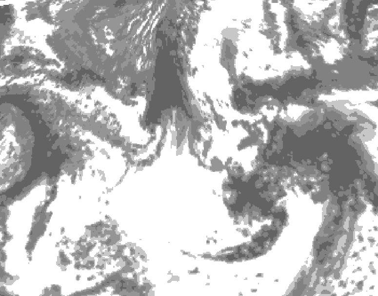 GDPS total cloud 180 hour forecast chart for Canada based on 2025/05/23 1200Z data