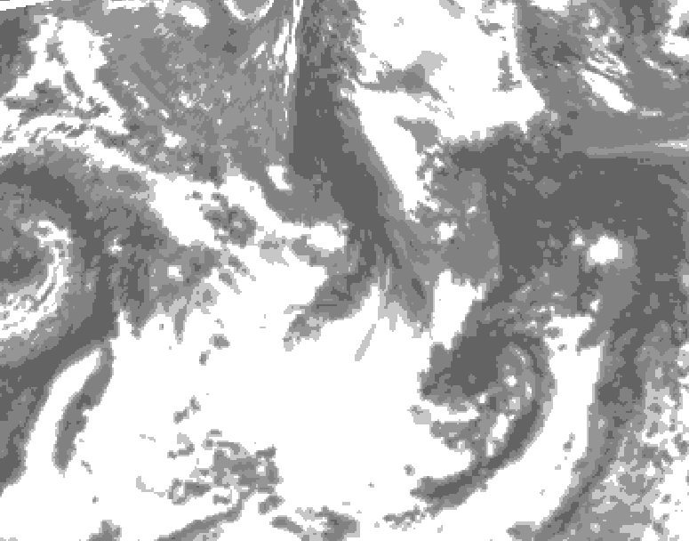 GDPS total cloud 192 hour forecast chart for Canada based on 2025/05/23 1200Z data