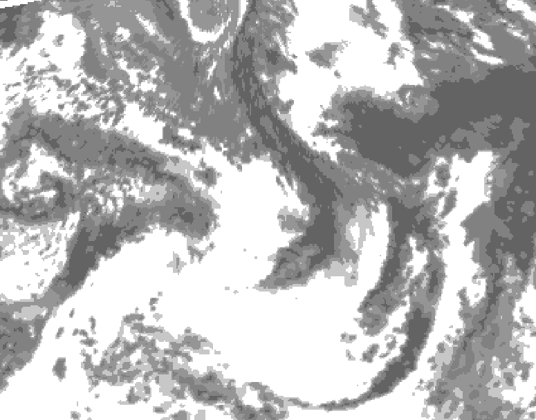 GDPS total cloud 204 hour forecast chart for Canada based on 2025/05/23 1200Z data