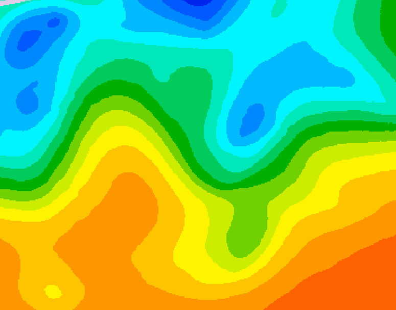 GDPS 500 millibar geopotential height 120 hour forecast chart for Canada based on 2025/05/24 1200Z data