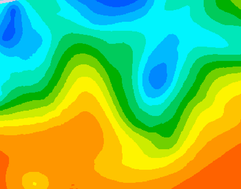 GDPS 500 millibar geopotential height 132 hour forecast chart for Canada based on 2025/05/24 1200Z data