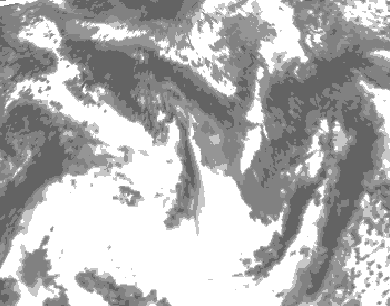 GDPS total cloud 180 hour forecast chart for Canada based on 2025/05/24 0000Z data