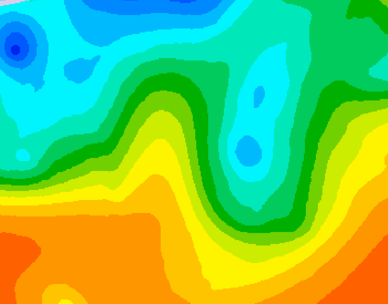 GDPS 500 millibar geopotential height 132 hour forecast chart for Canada based on 2025/05/25 0000Z data