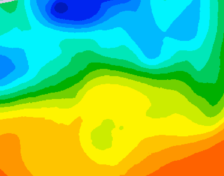 GDPS 500 millibar geopotential height 048 hour forecast chart for Canada based on 2025/05/25 1200Z data