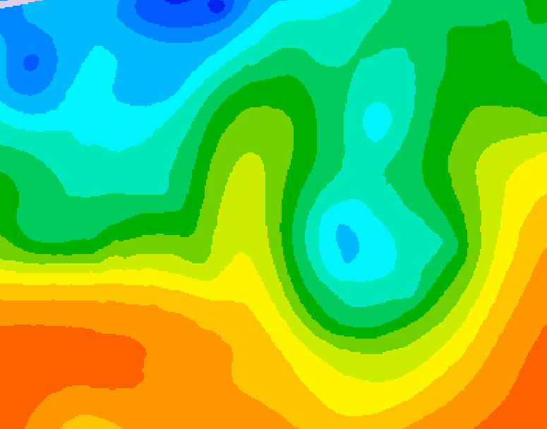 GDPS 500 millibar geopotential height 132 hour forecast chart for Canada based on 2025/05/25 1200Z data