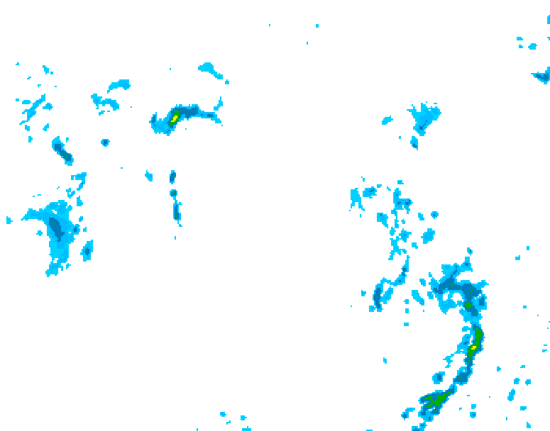 GDPS precipitation 132 hour forecast chart for Canada based on 2025/05/25 0000Z data
