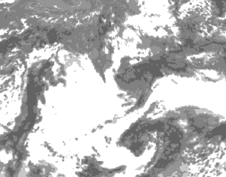 GDPS total cloud 108 hour forecast chart for Canada based on 2025/05/25 0000Z data