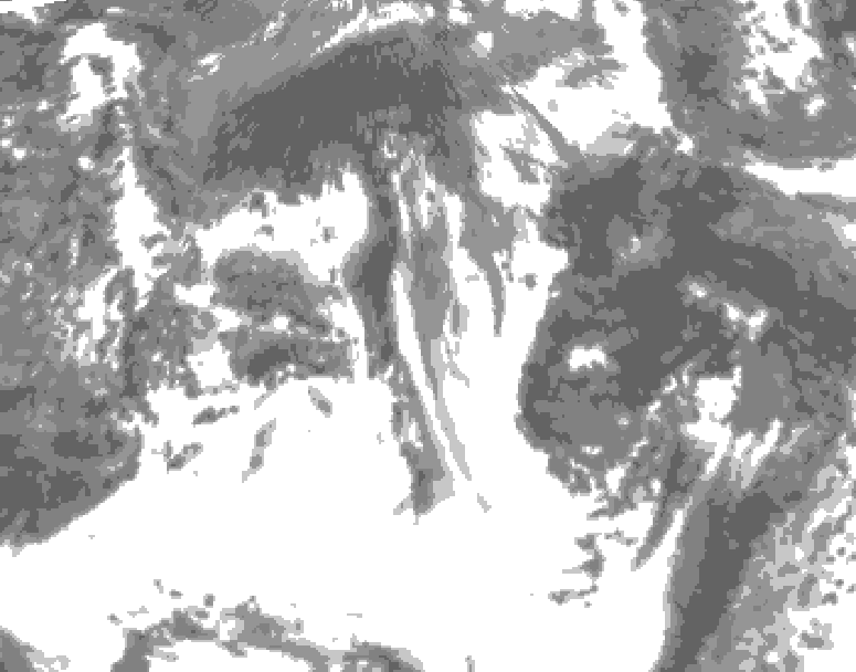 GDPS total cloud 156 hour forecast chart for Canada based on 2025/05/25 0000Z data