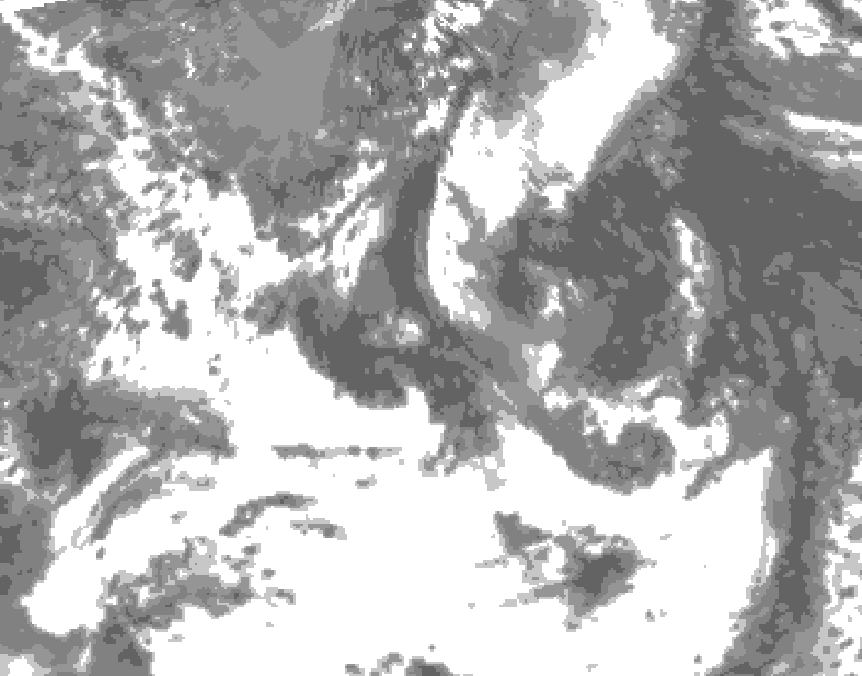 GDPS total cloud 180 hour forecast chart for Canada based on 2025/05/25 0000Z data