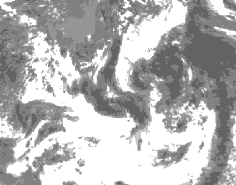 GDPS total cloud 186 hour forecast chart for Canada based on 2025/05/25 0000Z data