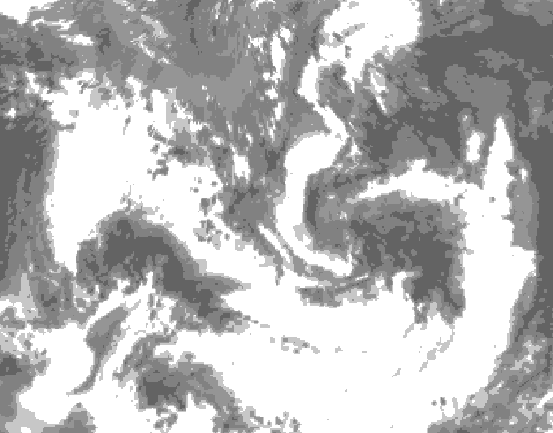 GDPS total cloud 210 hour forecast chart for Canada based on 2025/05/25 0000Z data