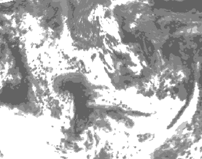 GDPS total cloud 240 hour forecast chart for Canada based on 2025/05/25 0000Z data