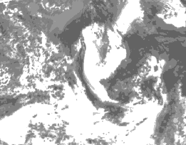 GDPS total cloud 156 hour forecast chart for Canada based on 2025/05/25 1200Z data
