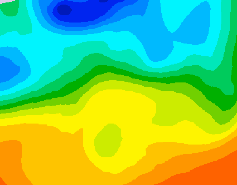 GDPS 500 millibar geopotential height 036 hour forecast chart for Canada based on 2025/05/26 0000Z data