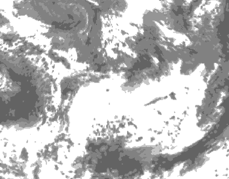 GDPS total cloud 012 hour forecast chart for Canada based on 2025/05/26 1200Z data