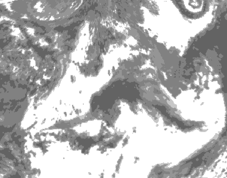 GDPS total cloud 216 hour forecast chart for Canada based on 2025/05/26 1200Z data