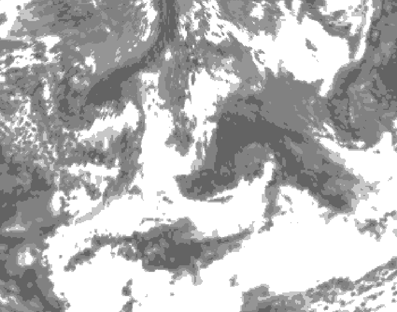 GDPS total cloud 240 hour forecast chart for Canada based on 2025/05/26 1200Z data