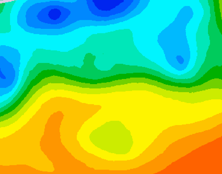 GDPS 500 millibar geopotential height 036 hour forecast chart for Canada based on 2025/05/27 0000Z data
