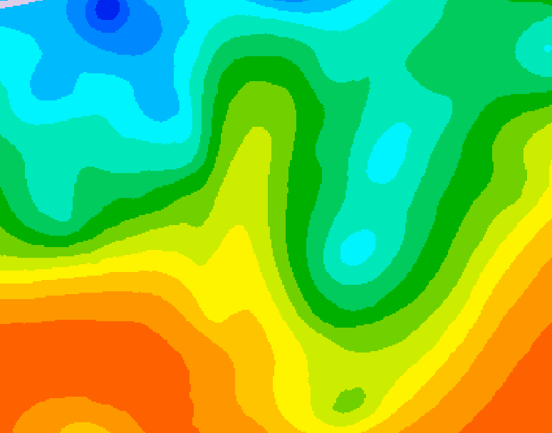 GDPS 500 millibar geopotential height 096 hour forecast chart for Canada based on 2025/05/27 0000Z data