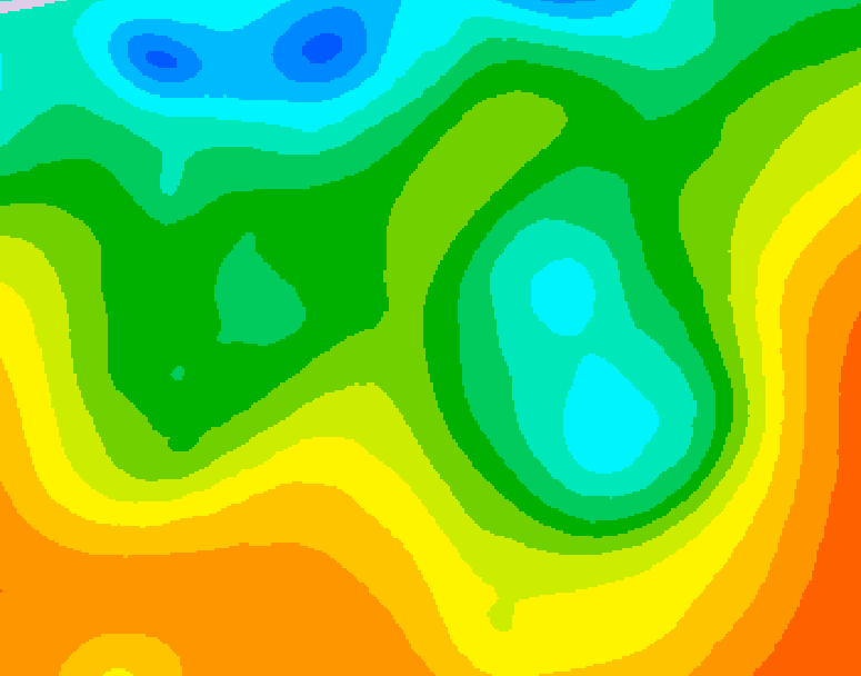 GDPS 500 millibar geopotential height 132 hour forecast chart for Canada based on 2025/05/27 0000Z data