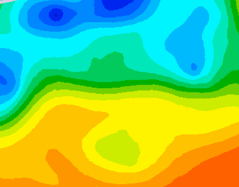 GDPS 500 millibar geopotential height 024 hour forecast chart for Canada based on 2025/05/27 1200Z data
