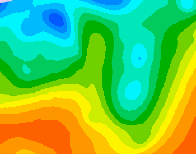 GDPS 500 millibar geopotential height 096 hour forecast chart for Canada based on 2025/05/27 1200Z data