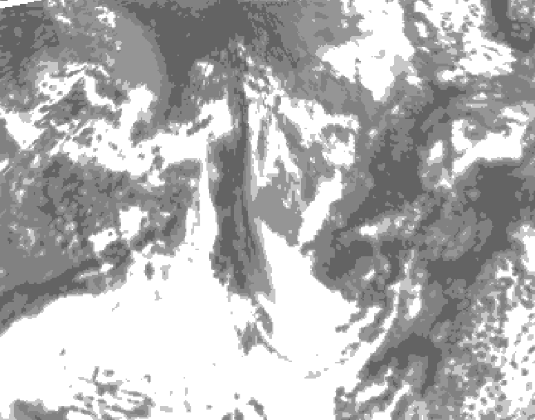 GDPS total cloud 108 hour forecast chart for Canada based on 2025/05/27 0000Z data
