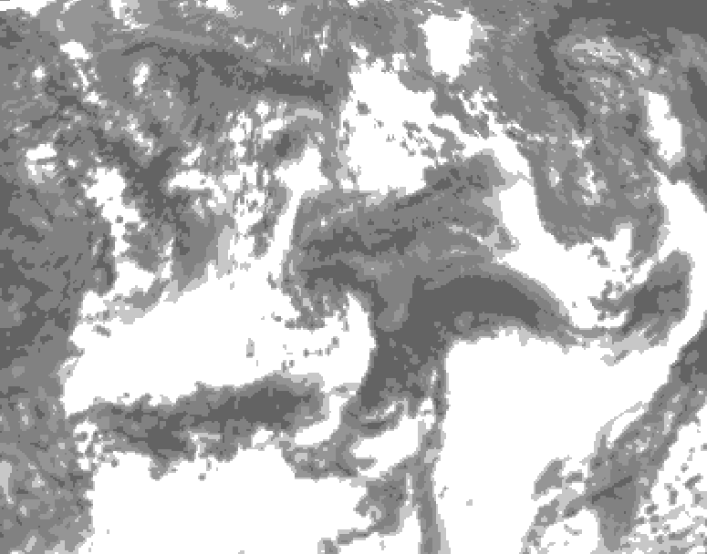 GDPS total cloud 210 hour forecast chart for Canada based on 2025/05/27 0000Z data