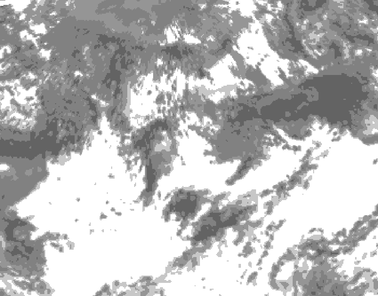 GDPS total cloud 240 hour forecast chart for Canada based on 2025/05/27 0000Z data
