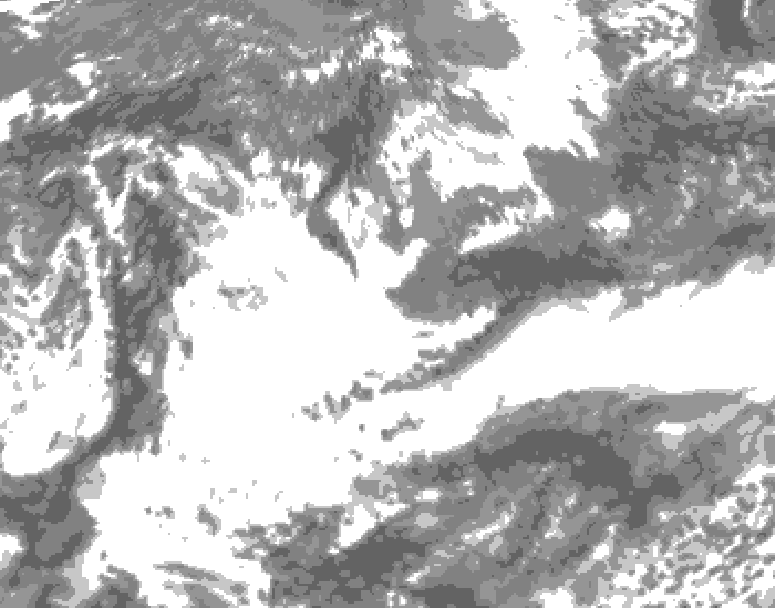 GDPS total cloud 048 hour forecast chart for Canada based on 2025/05/27 1200Z data