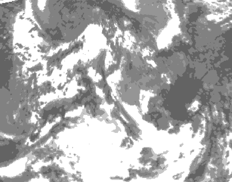 GDPS total cloud 120 hour forecast chart for Canada based on 2025/05/27 1200Z data