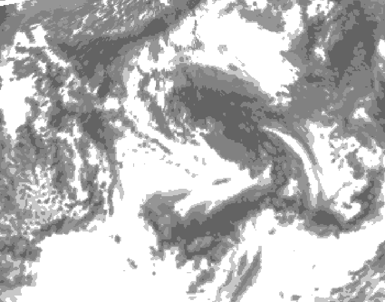 GDPS total cloud 222 hour forecast chart for Canada based on 2025/05/27 1200Z data