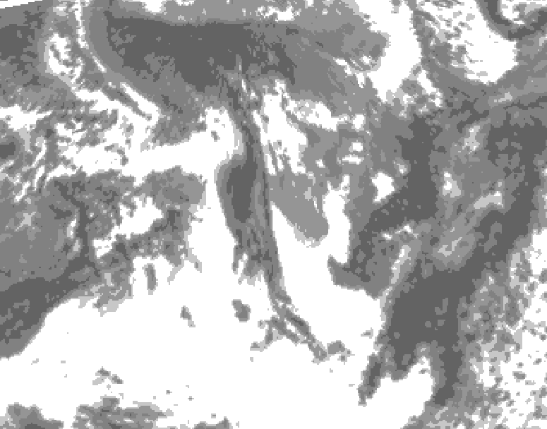 GDPS total cloud 084 hour forecast chart for Canada based on 2025/05/28 0000Z data