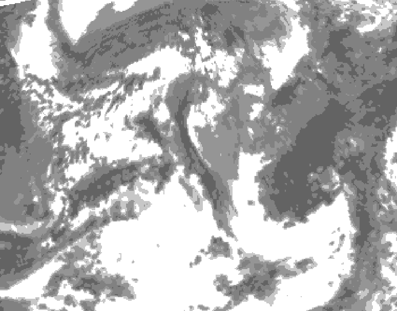 GDPS total cloud 108 hour forecast chart for Canada based on 2025/05/28 0000Z data