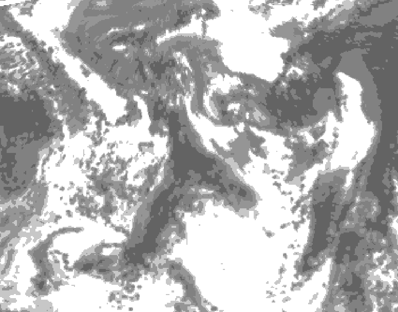 GDPS total cloud 144 hour forecast chart for Canada based on 2025/05/28 0000Z data