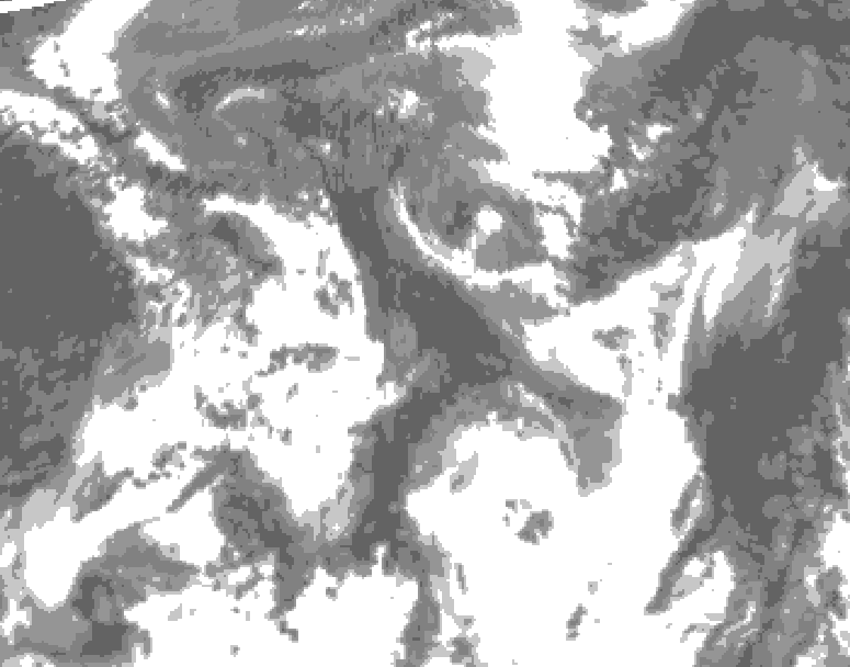 GDPS total cloud 156 hour forecast chart for Canada based on 2025/05/28 0000Z data