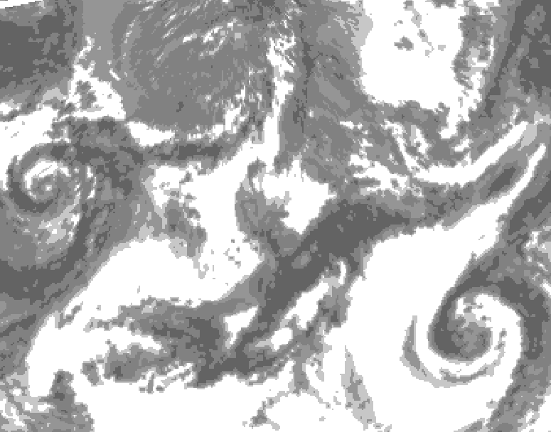 GDPS total cloud 174 hour forecast chart for Canada based on 2025/05/28 1200Z data