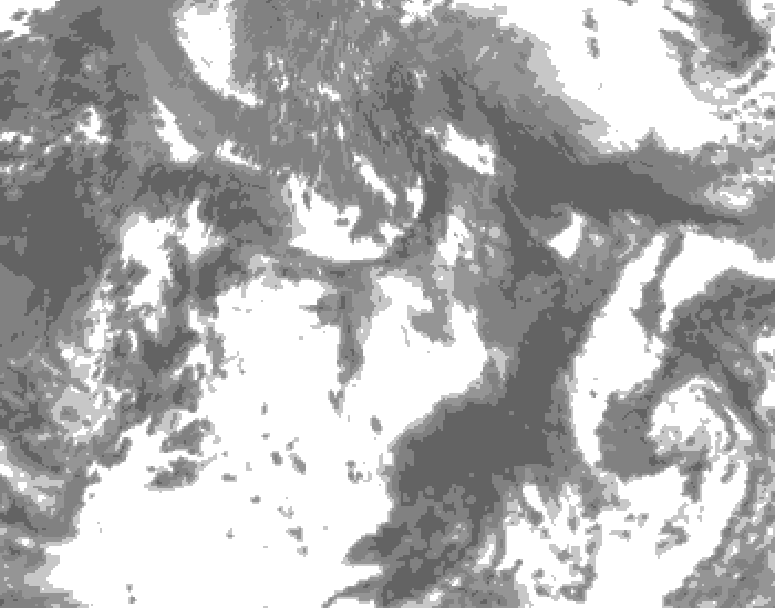 GDPS total cloud 216 hour forecast chart for Canada based on 2025/05/28 1200Z data