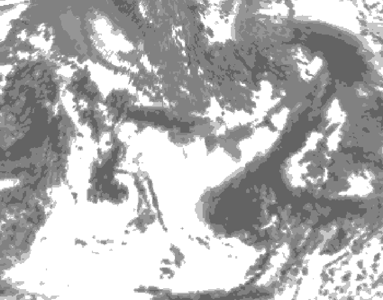 GDPS total cloud 240 hour forecast chart for Canada based on 2025/05/28 1200Z data