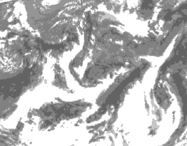 GDPS total cloud 162 hour forecast chart for Canada based on 2025/05/29 0000Z data