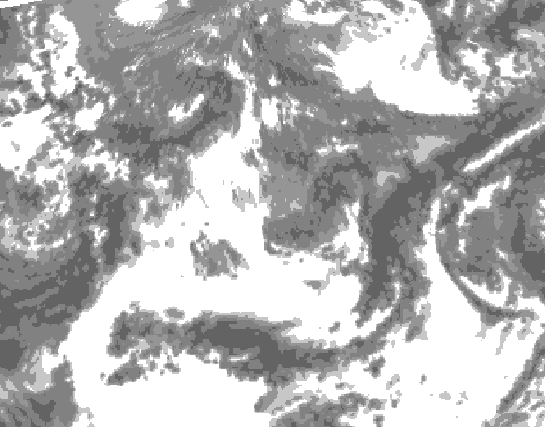 GDPS total cloud 180 hour forecast chart for Canada based on 2025/05/29 0000Z data