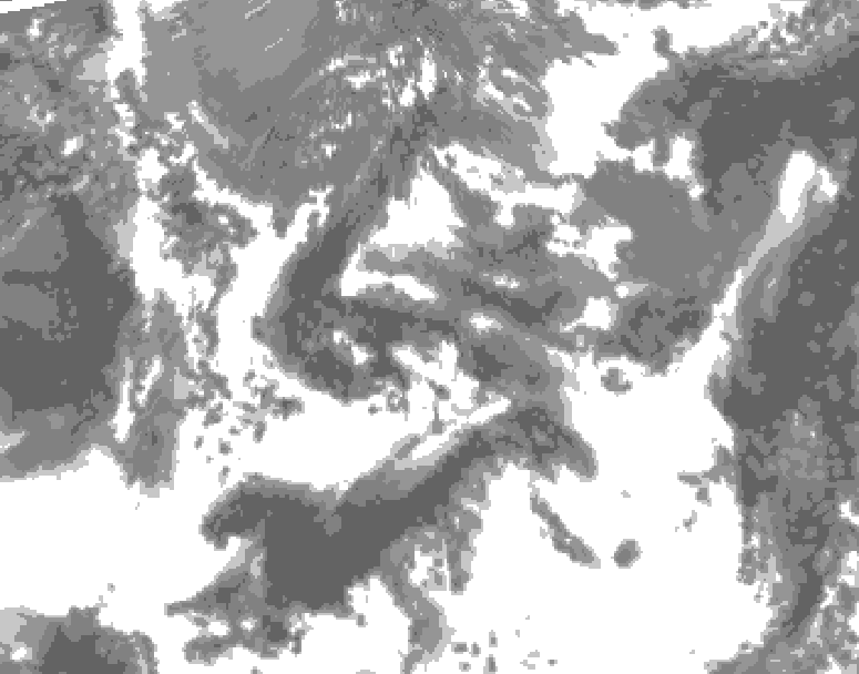GDPS total cloud 120 hour forecast chart for Canada based on 2025/05/29 1200Z data